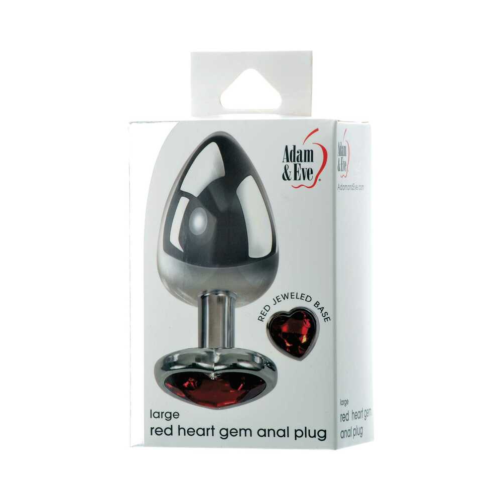 Adam & Eve Red Hearts Gem Anal Plug Large-0