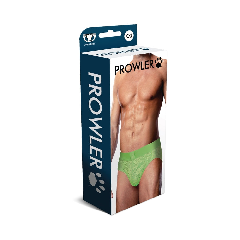 Prowler Lace Open Back Brief Neon Green 2XL-0